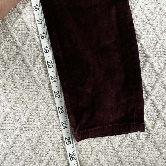 DL1961 Chrissy Ultra High Rise Skinny Jeans Size 25 (US 0/2) Burgundy Velvet - Picture 10 of 10